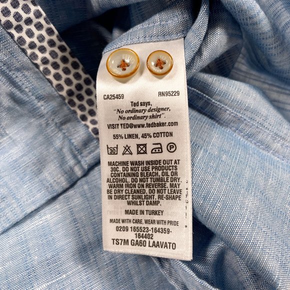 Ted Baker London Button Down Shirt Long Sleeve Size 3 - Picture 9 of 9